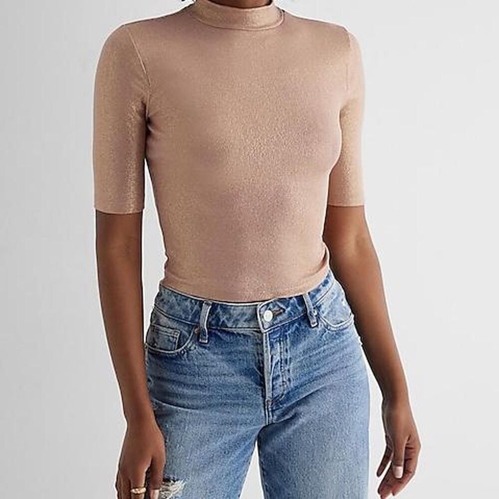 Express Women's Pink and Tan Shirt